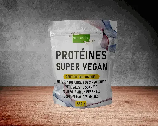Protéines Super Vegan riz, pois, chanvre Bio - 250 g